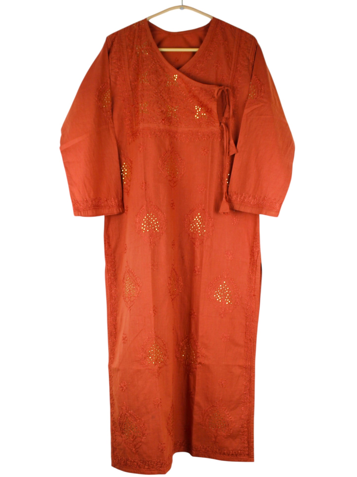 HALA RUST ANGRAKHA COTTON LONG KURTA