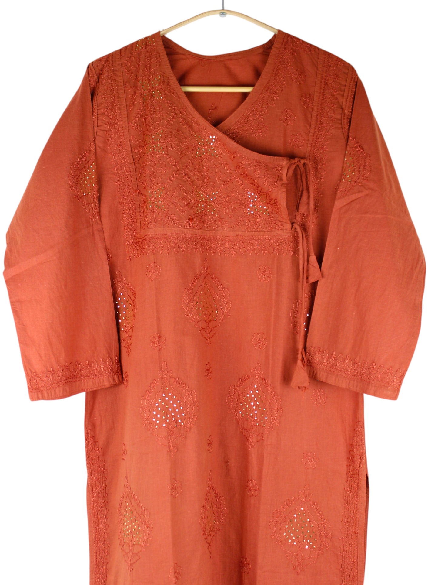 HALA RUST ANGRAKHA COTTON LONG KURTA