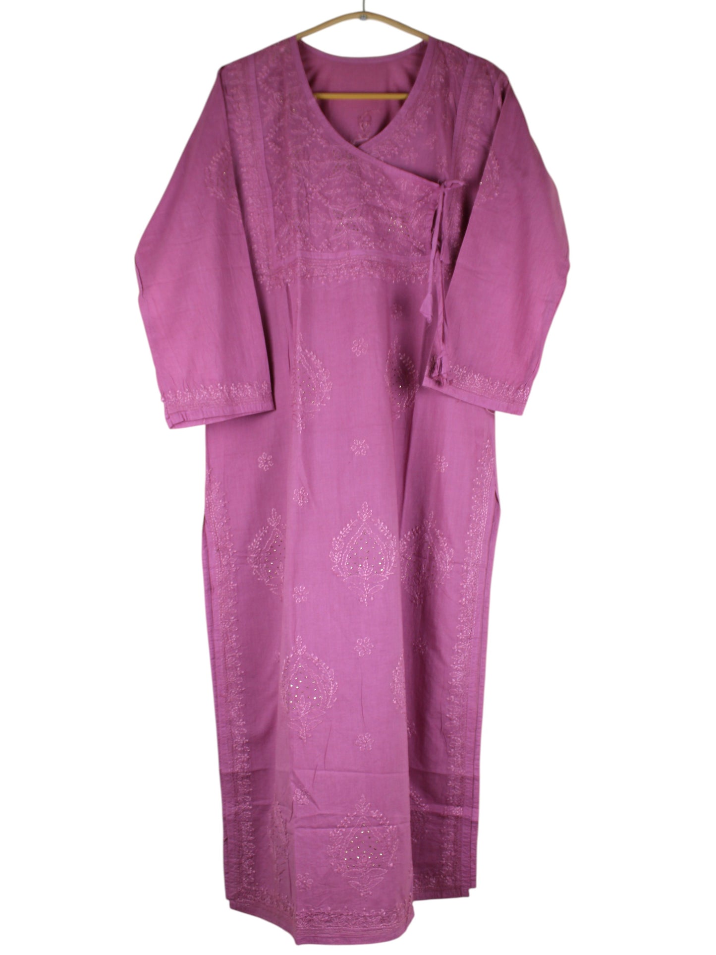 HALA ONION PINK ANGRAKHA COTTON LONG KURTA