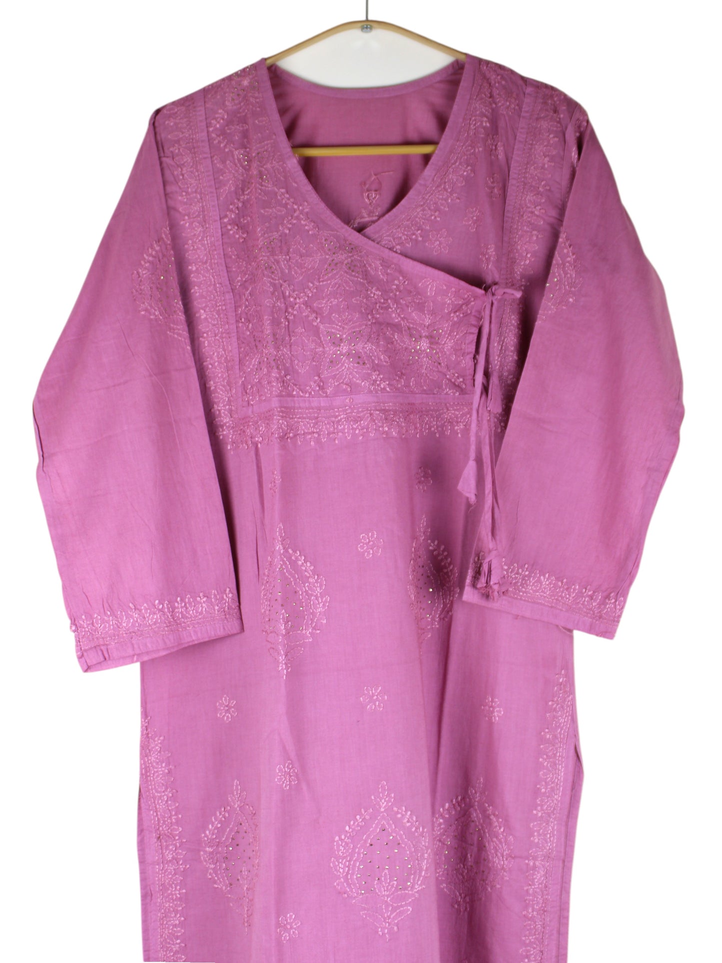HALA ONION PINK ANGRAKHA COTTON LONG KURTA
