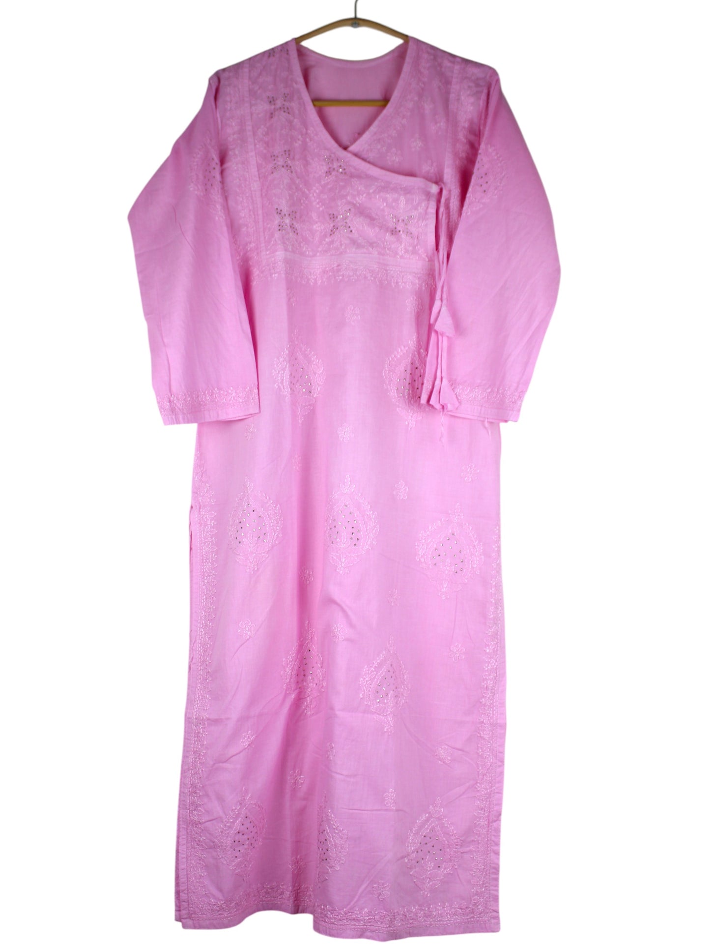 HALA BABY PINK ANGRAKHA COTTON LONG KURTA