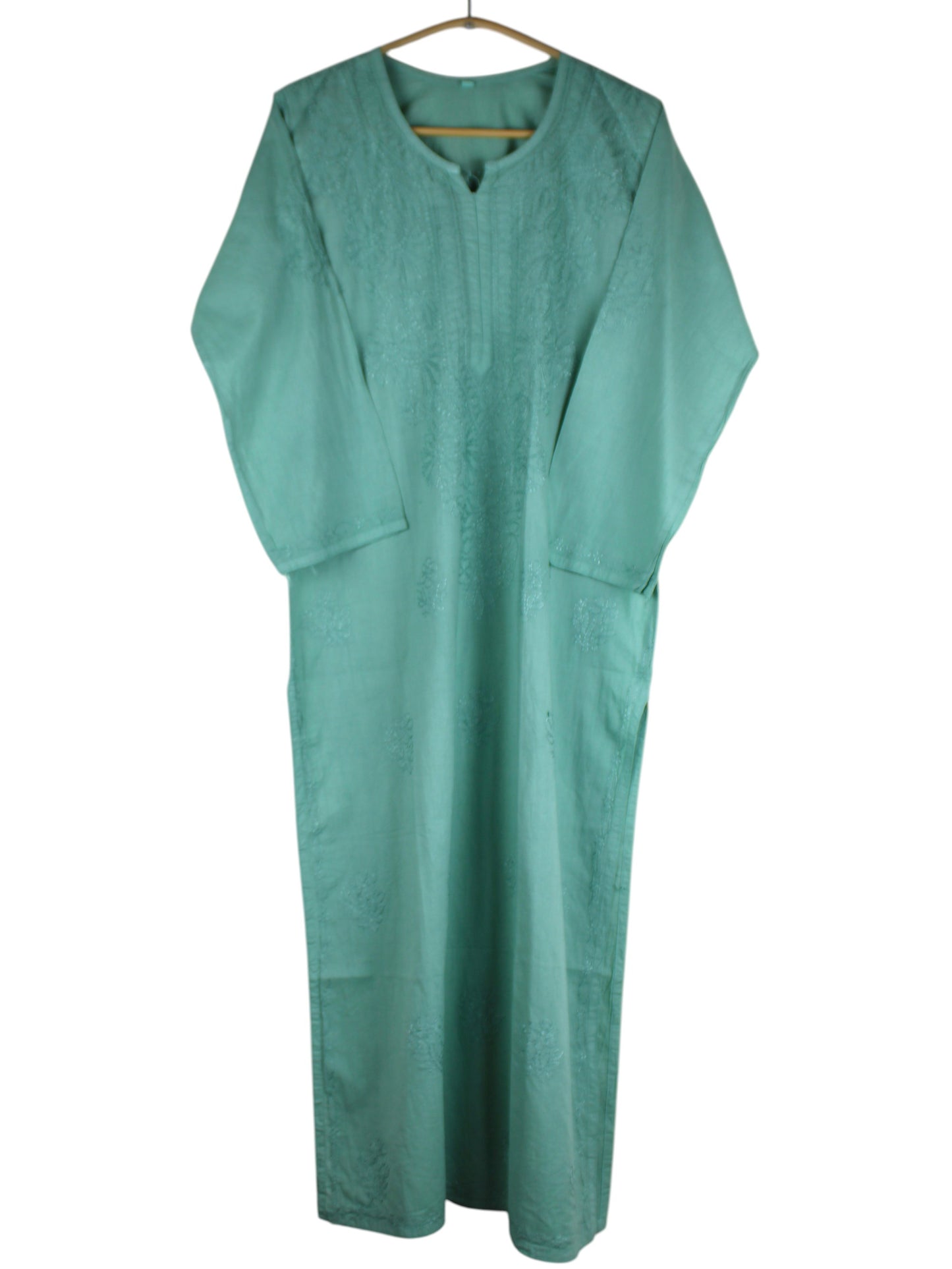 SAFA SEA GREEN COTTON LONG KURTA