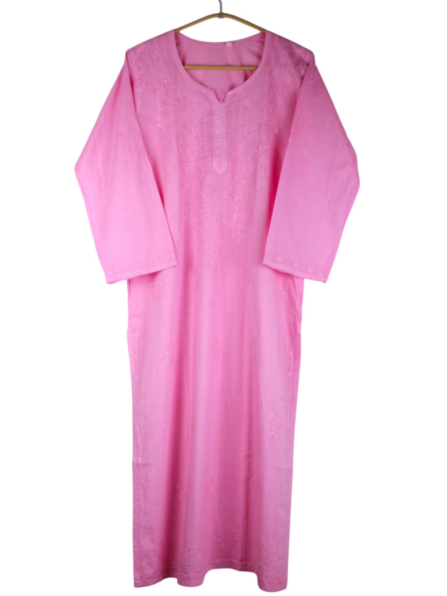 SAFA PINK COTTON LONG KURTA