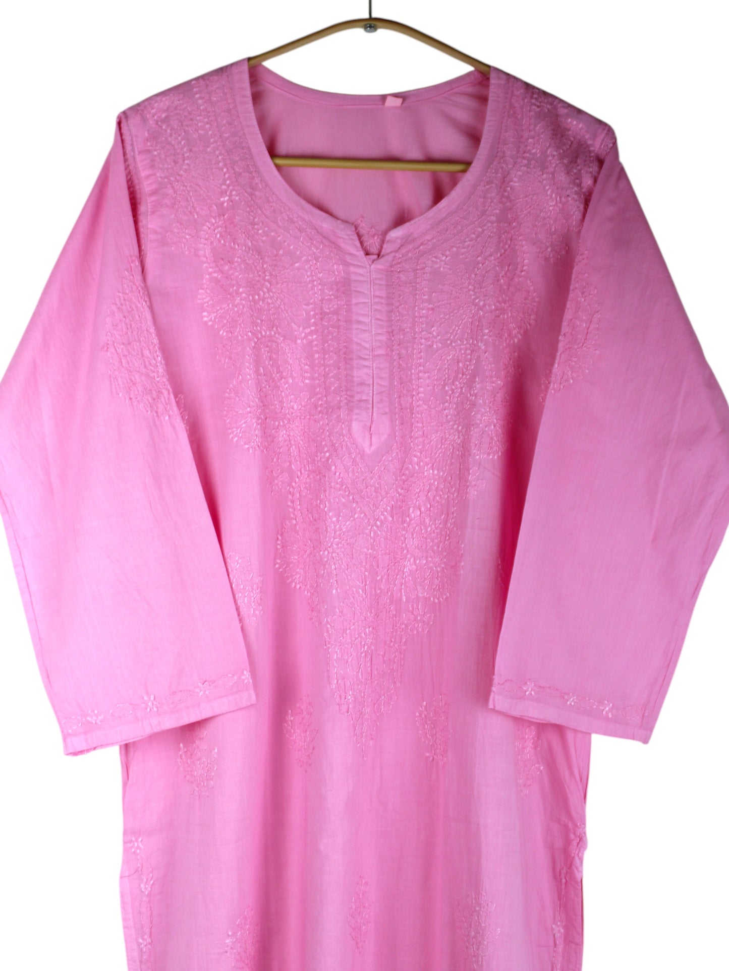SAFA PINK COTTON LONG KURTA