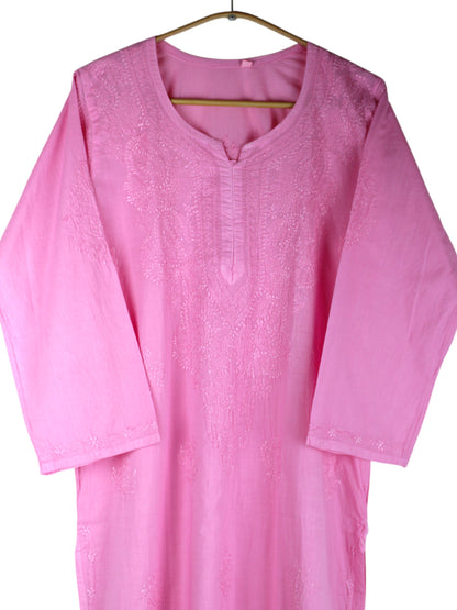 SAFA PINK COTTON LONG KURTA