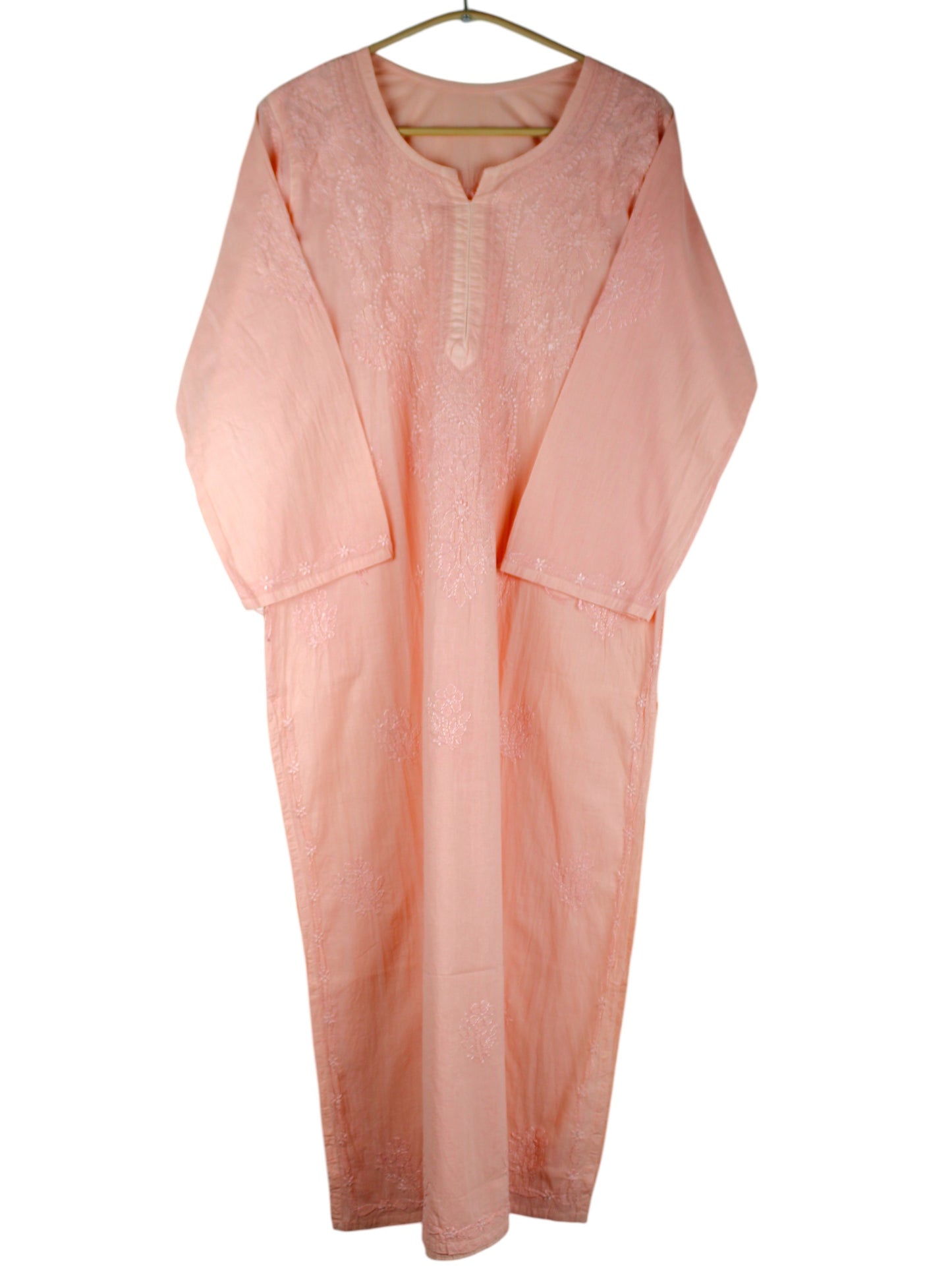 SAFA PEACH COTTON LONG KURTA