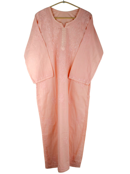 SAFA PEACH COTTON LONG KURTA