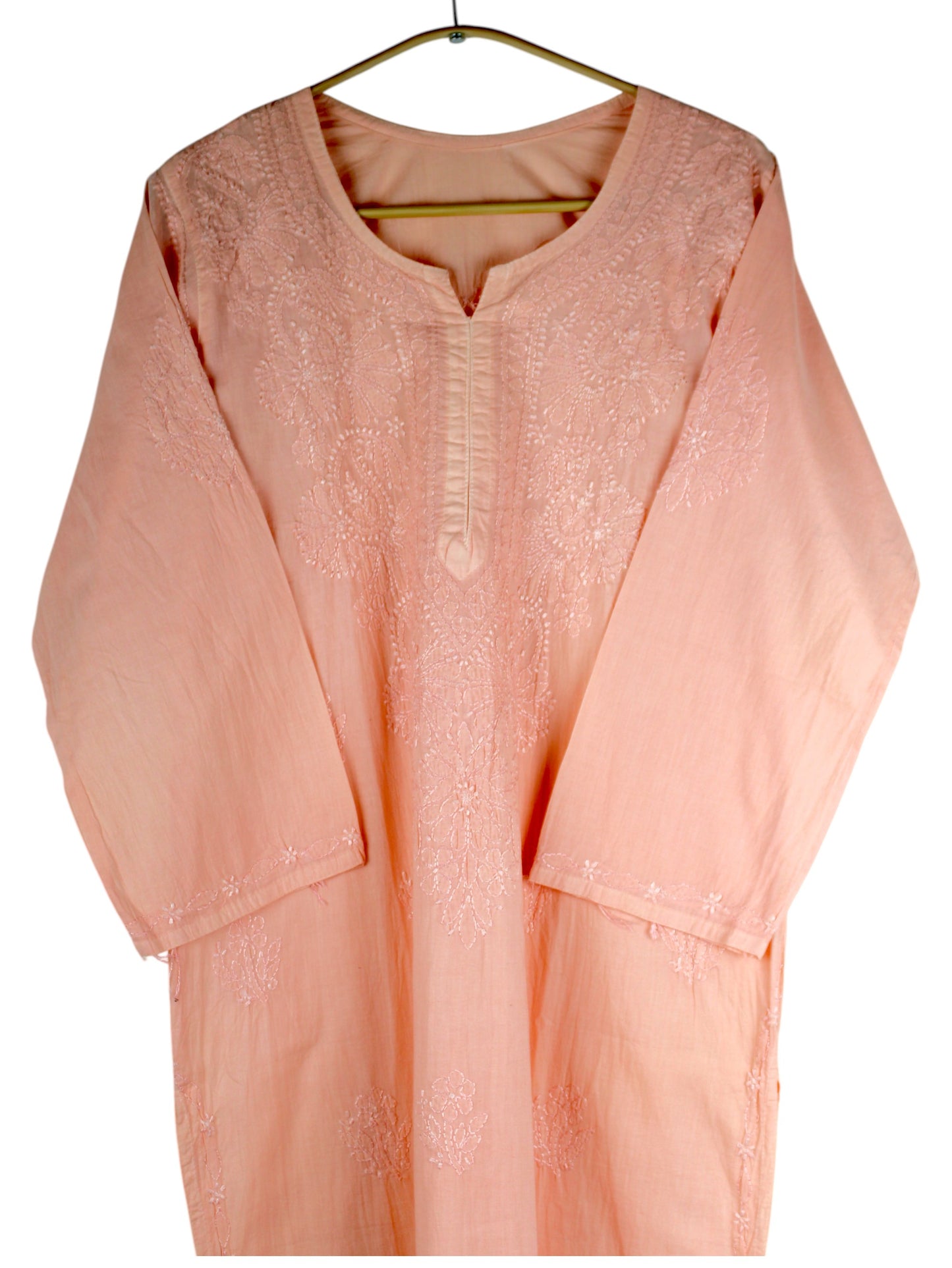 SAFA PEACH COTTON LONG KURTA