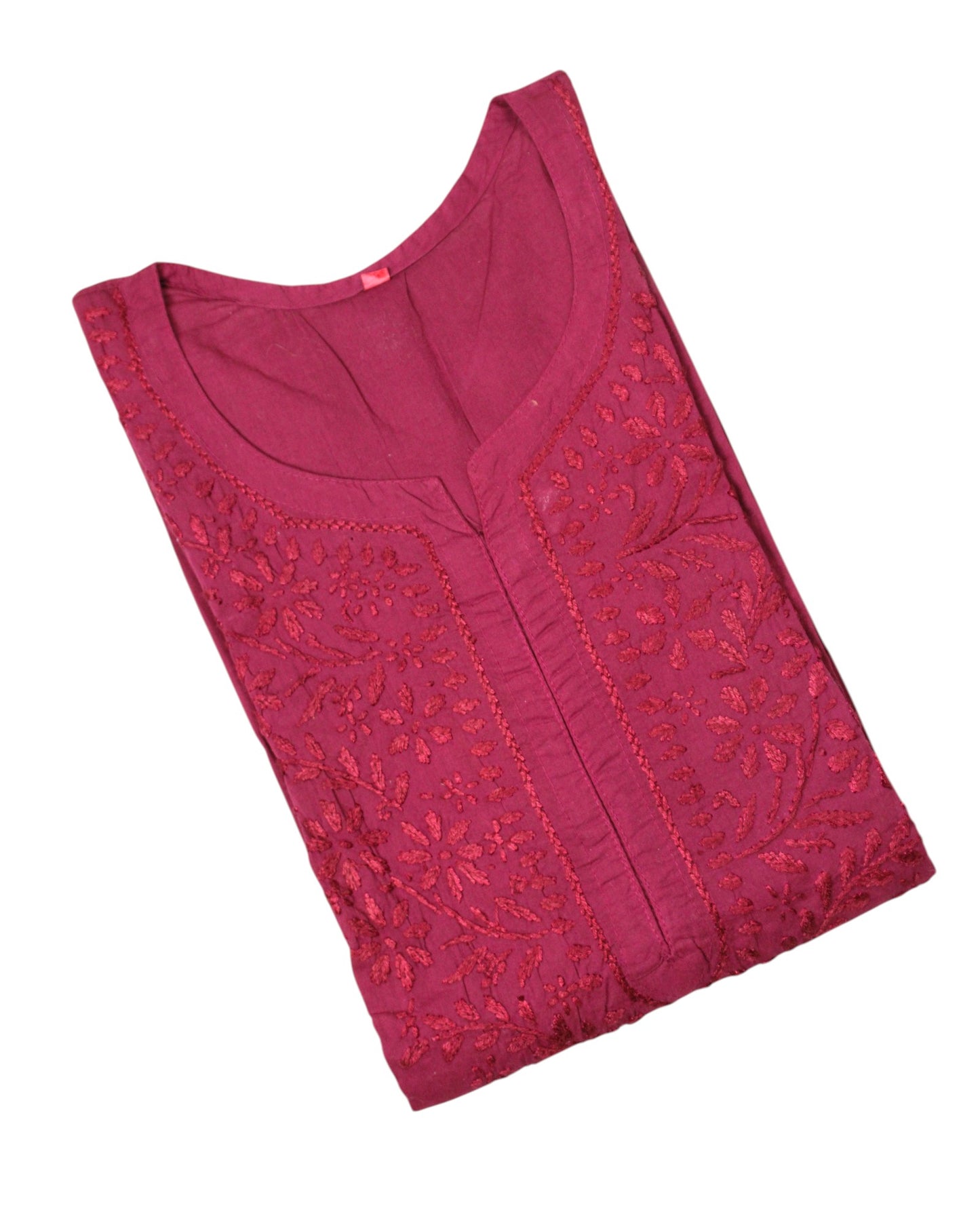 KIRAN BURGUNDY COTTON LONG KURTA