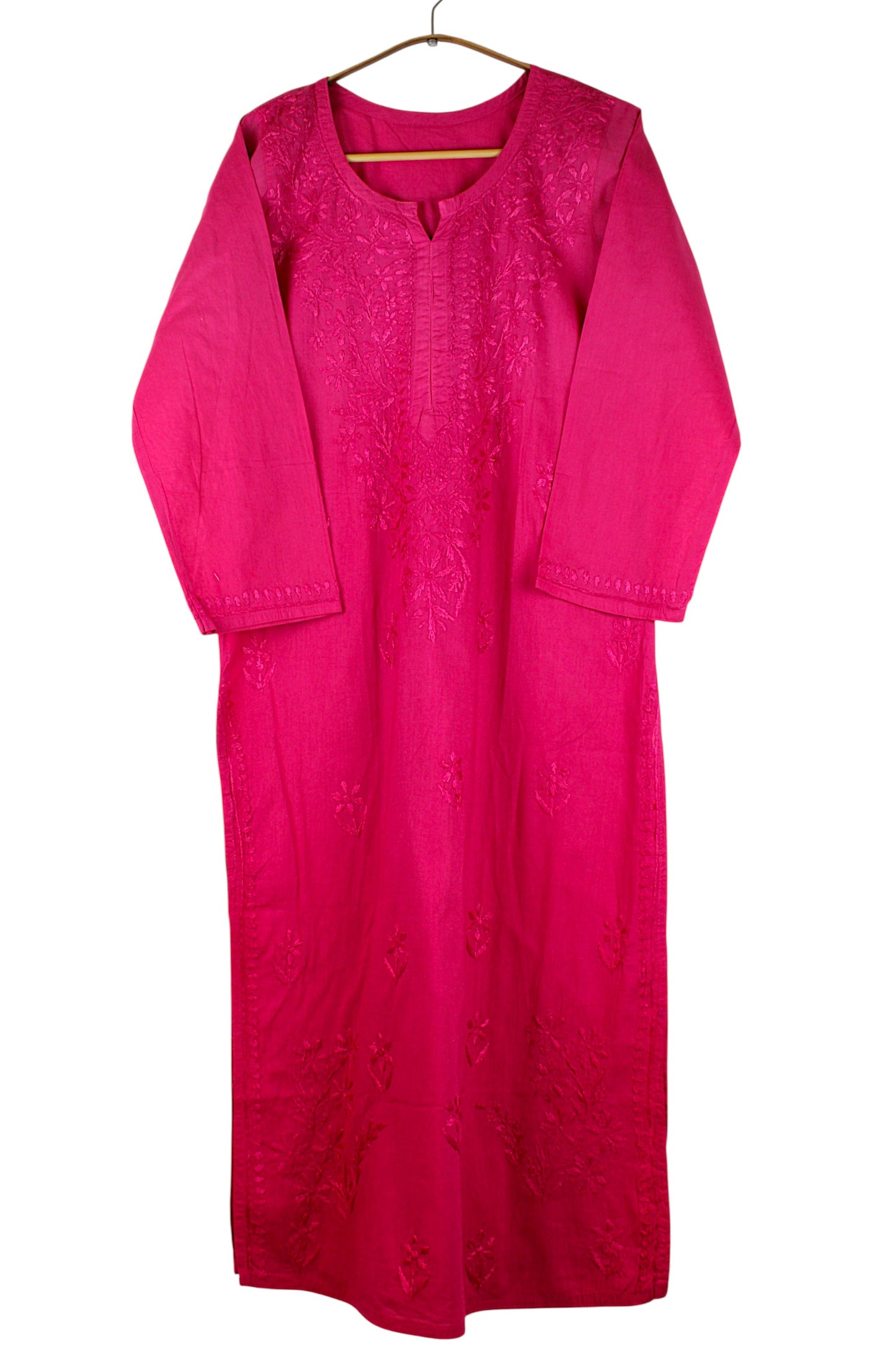 KIRAN RANI PINK COTTON LONG KURTA