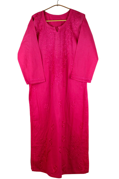 KIRAN RANI PINK COTTON LONG KURTA