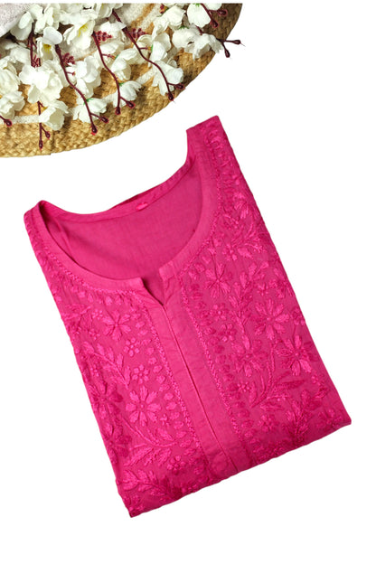 KIRAN RANI PINK COTTON LONG KURTA