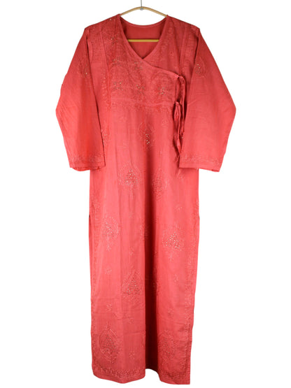 HALA CORAL ANGRAKHA COTTON LONG KURTA