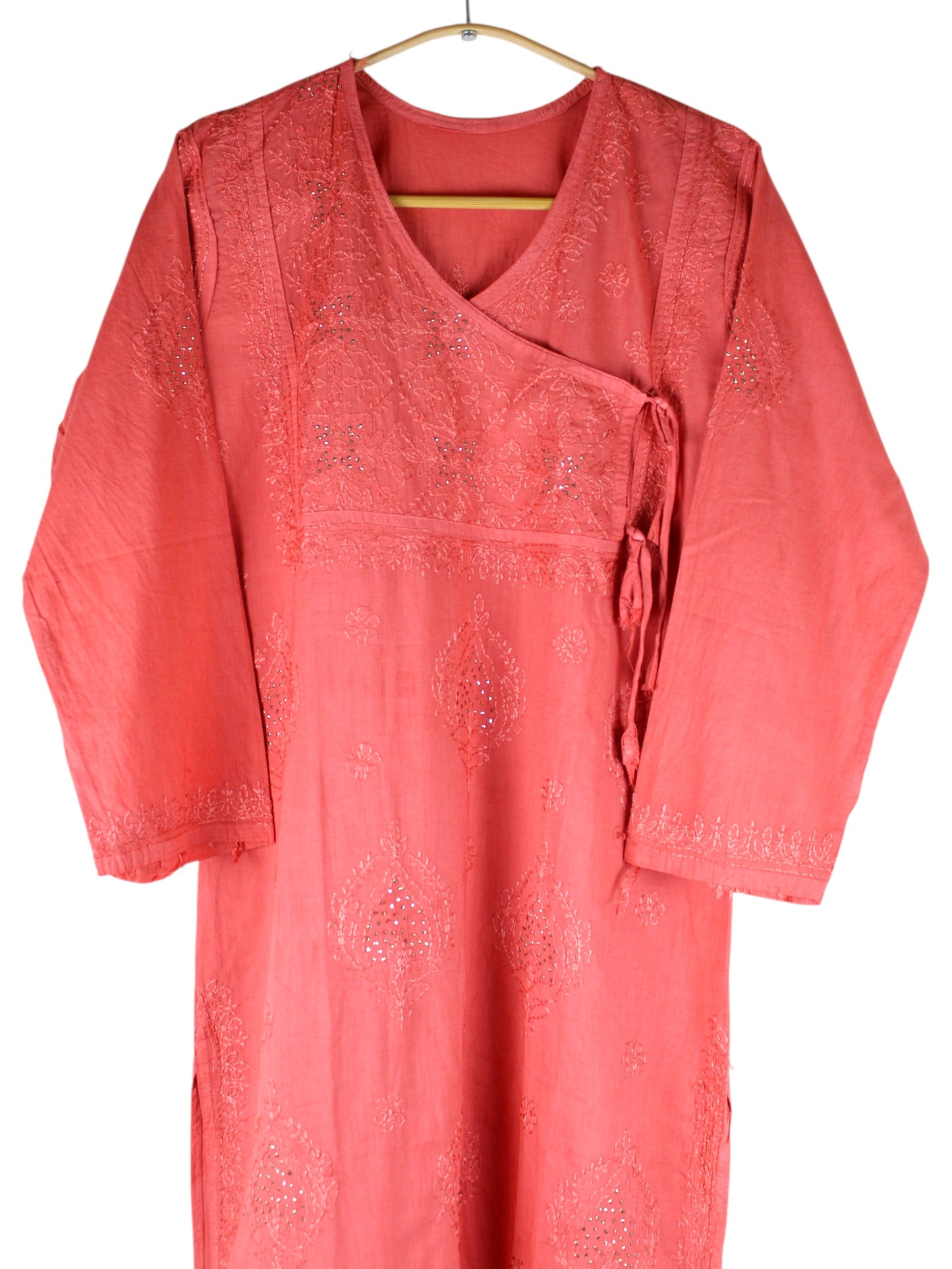 HALA CORAL ANGRAKHA COTTON LONG KURTA