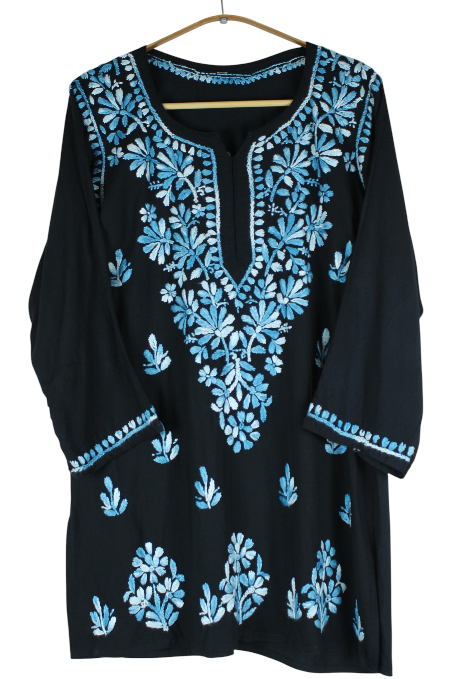 DIYA RAYON SHORT KURTA - BLACK & YELLOW