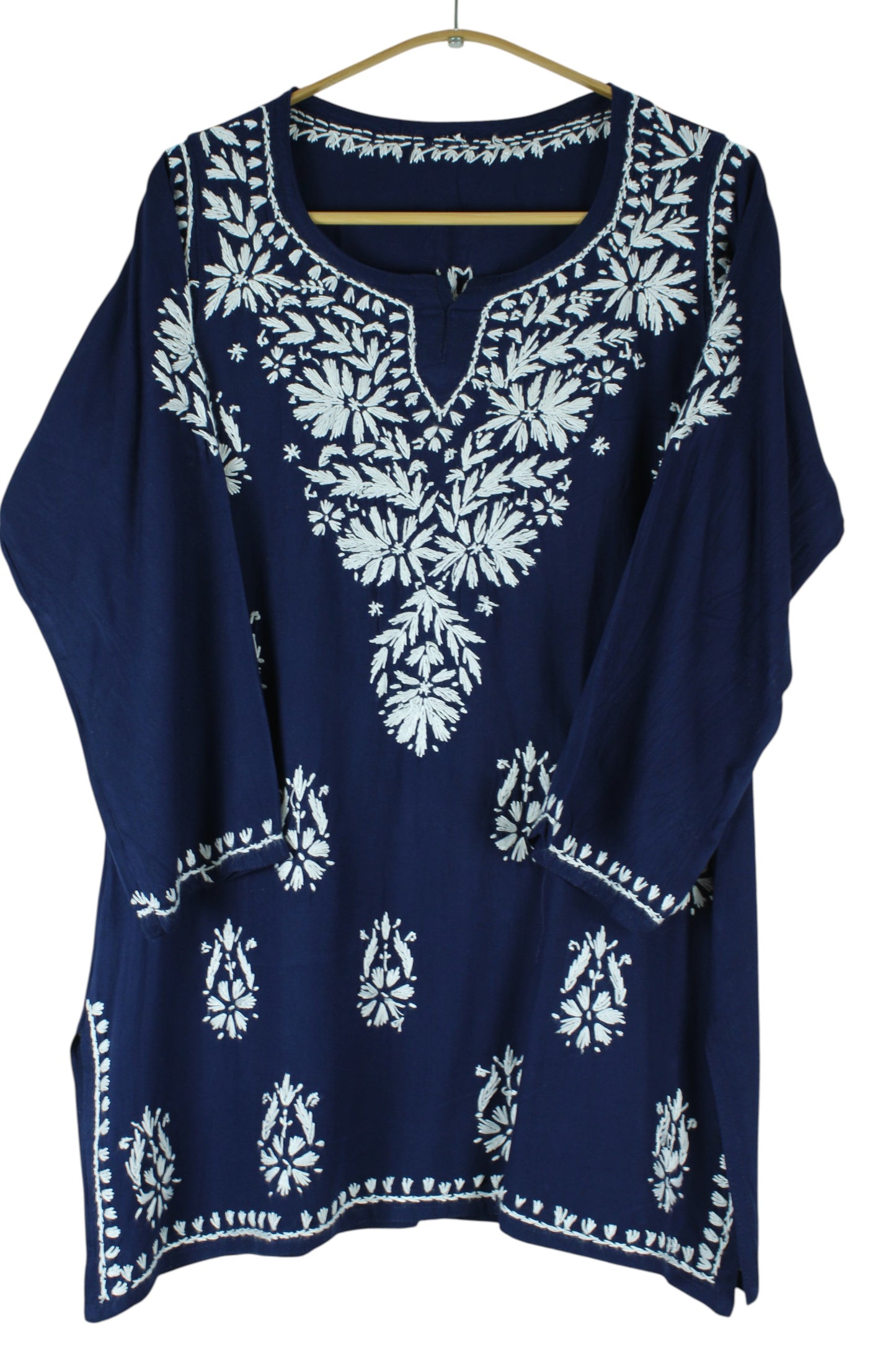 AMAYA NAVY BLUE RAYON SHORT KURTA