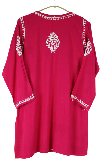 AMAYA RANI PINK RAYON SHORT KURTA