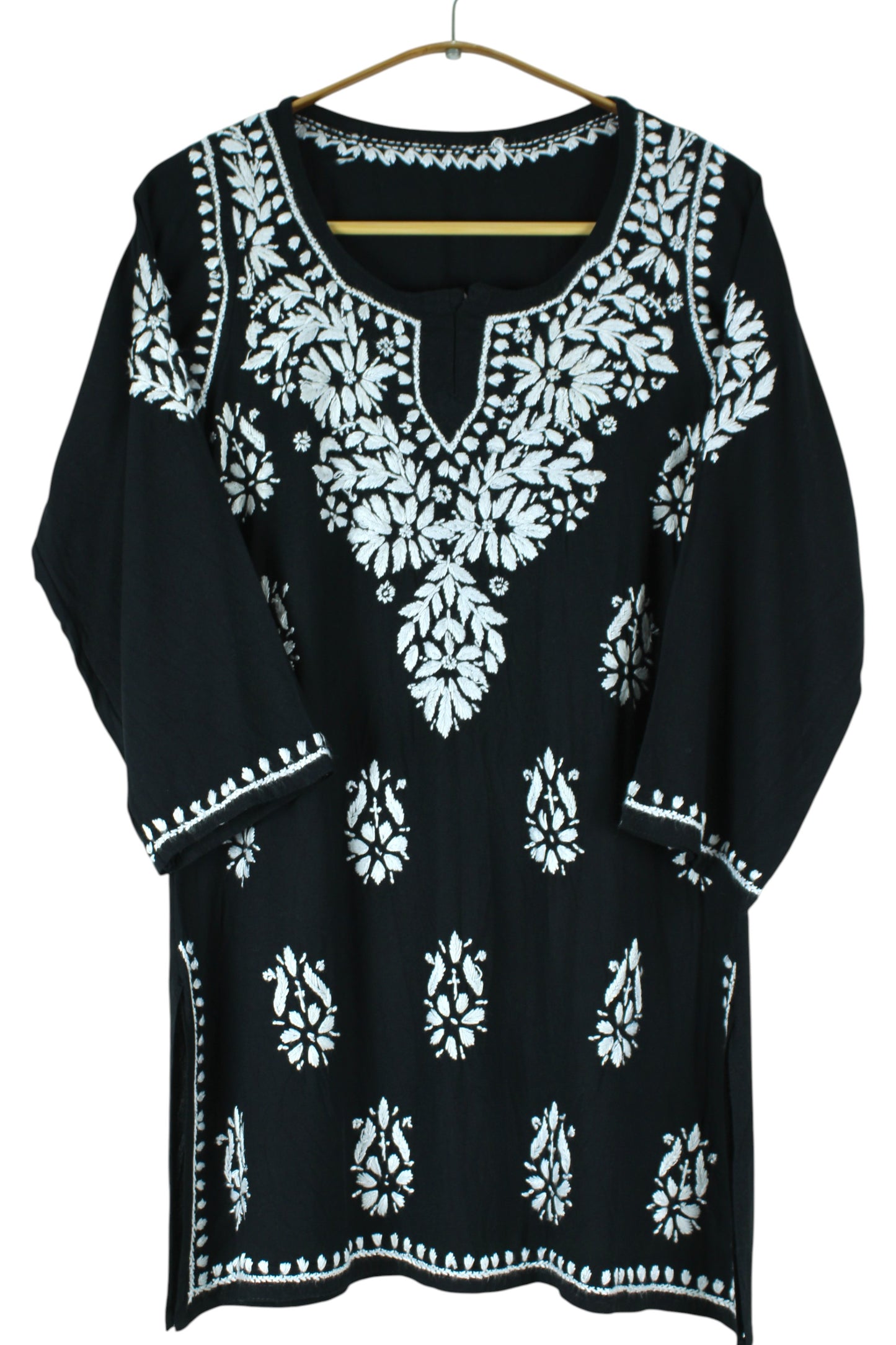 AMAYA BLACK RAYON SHORT KURTA