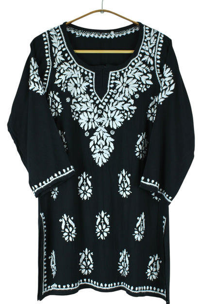 AMAYA BLACK RAYON SHORT KURTA