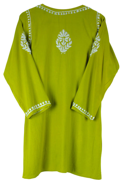 AMAYA LIME GREEN RAYON SHORT KURTA