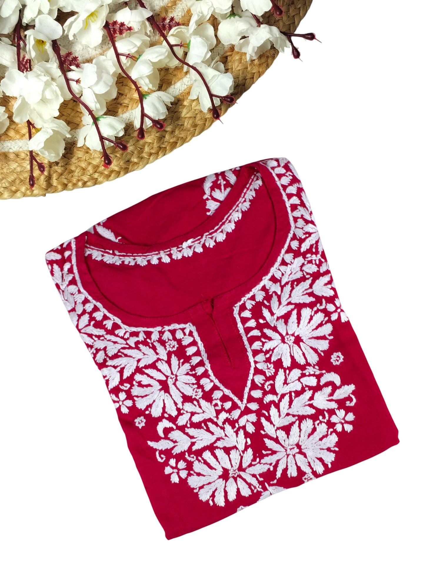 AMAYA RANI PINK RAYON SHORT KURTA