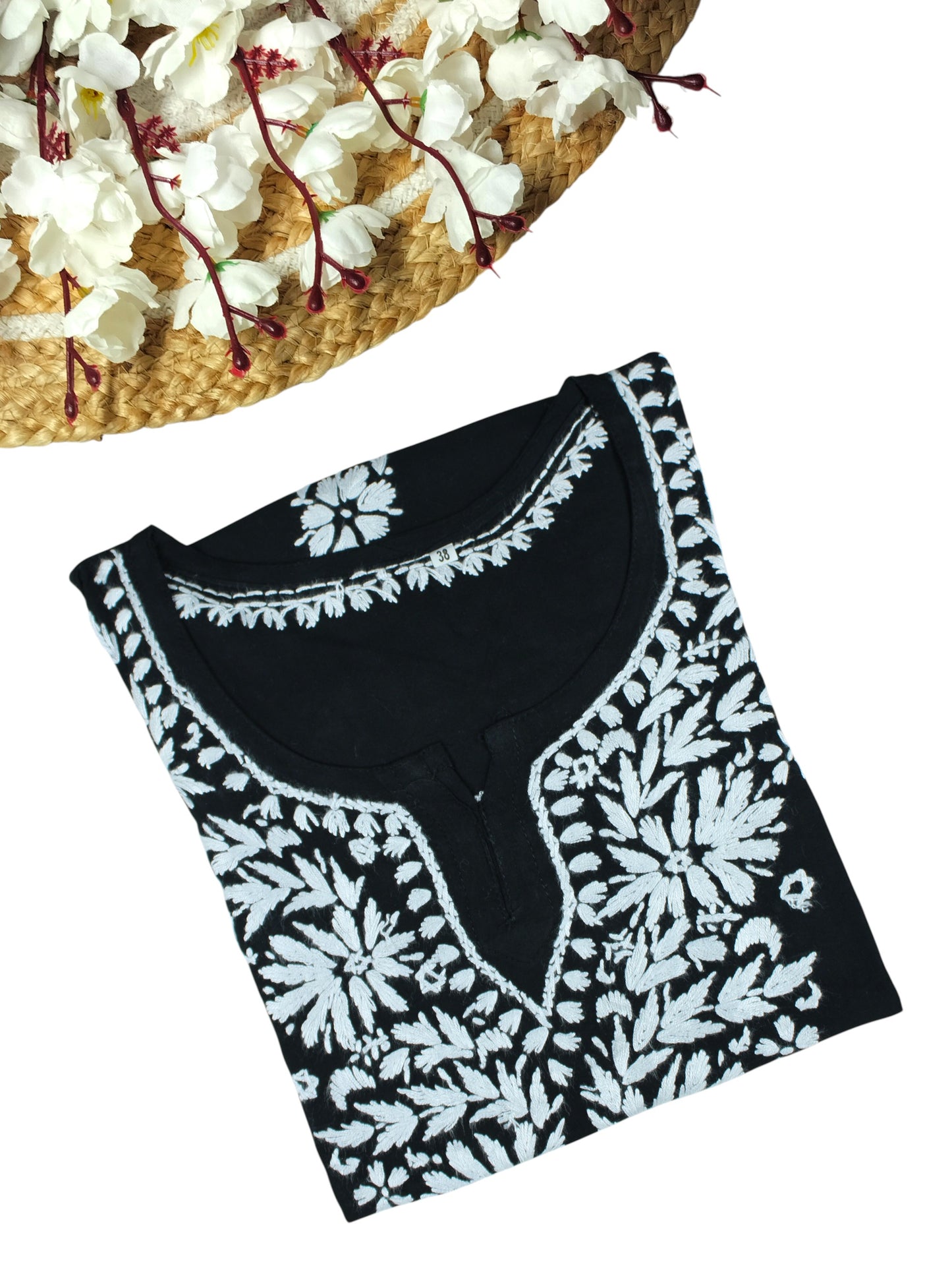 AMAYA BLACK RAYON SHORT KURTA