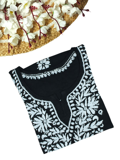 AMAYA BLACK RAYON SHORT KURTA