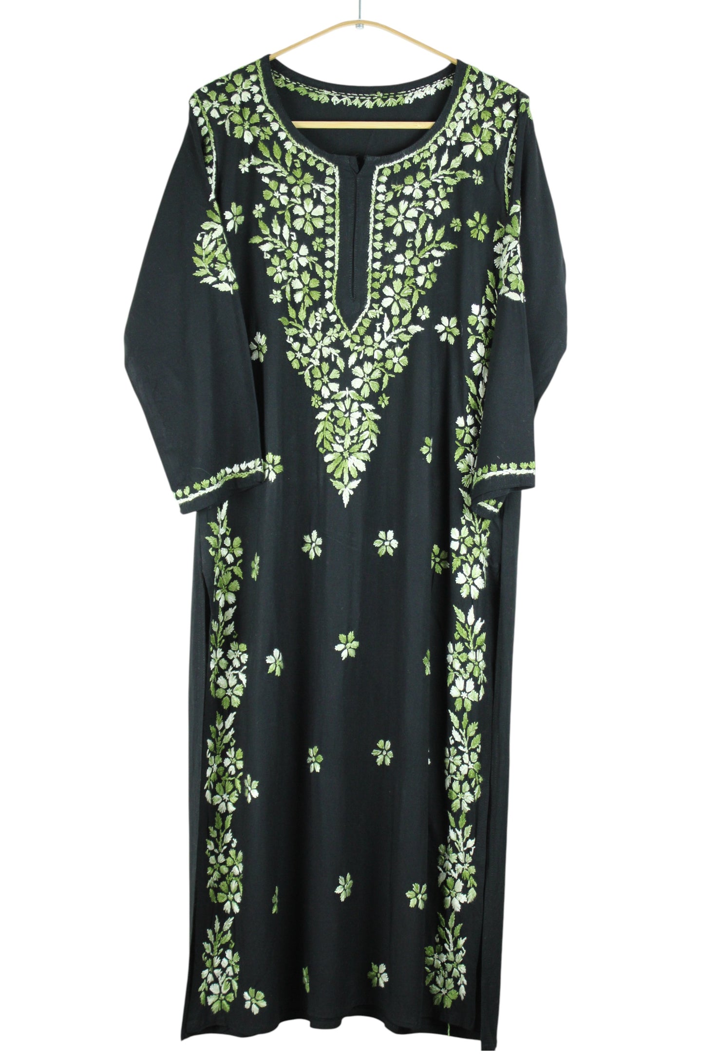 RIYA BLACK & GREEN RAYON KURTA SET