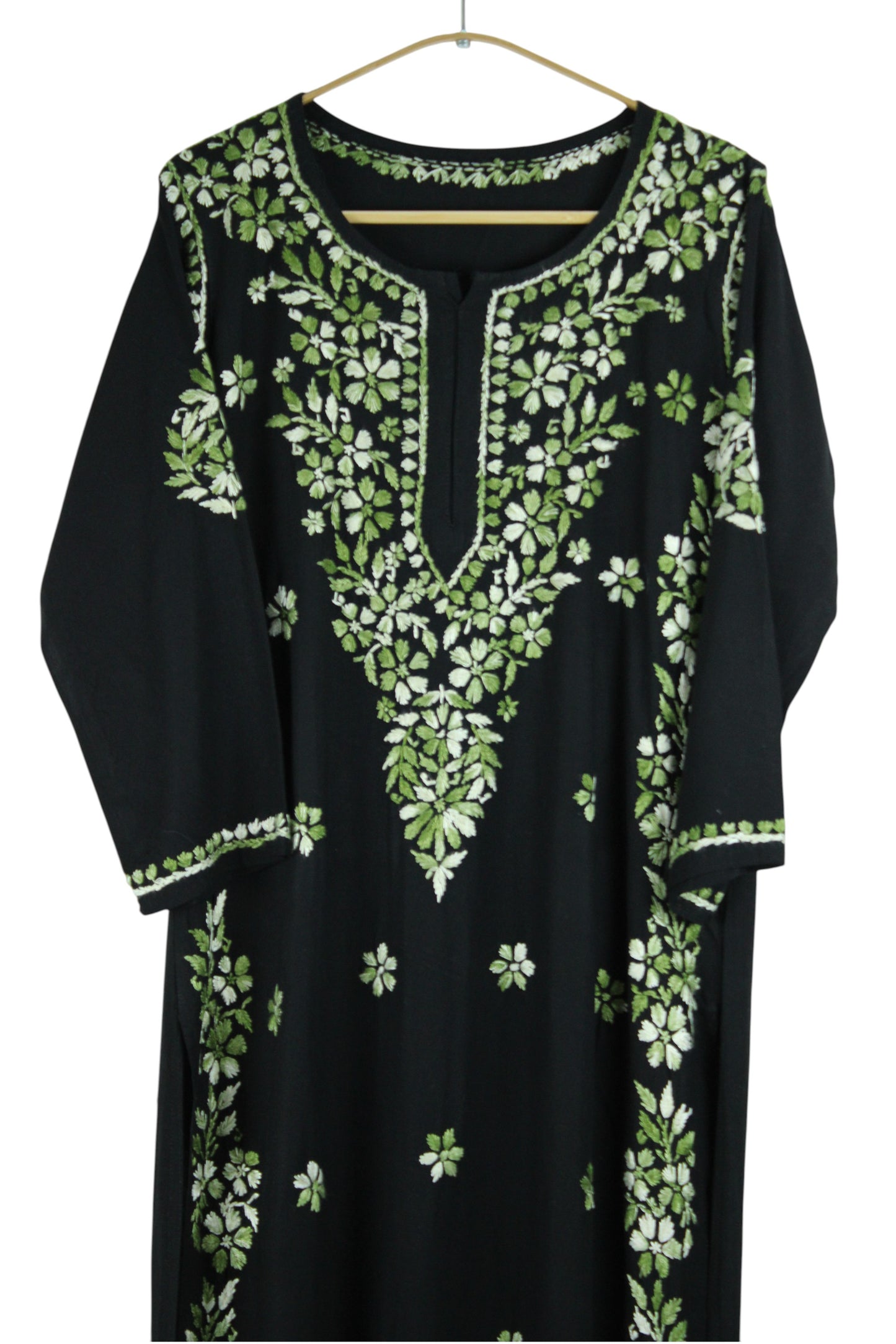 RIYA BLACK & GREEN RAYON KURTA SET
