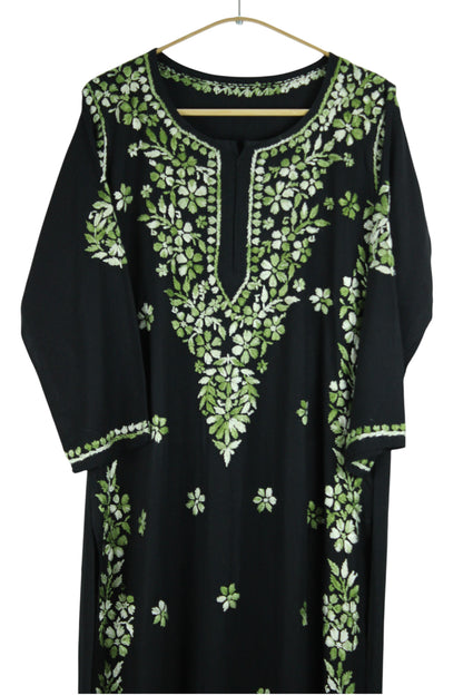 RIYA BLACK & GREEN RAYON KURTA SET