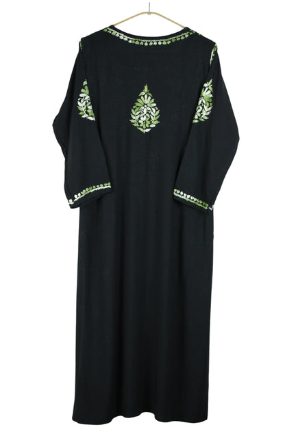 RIYA BLACK & GREEN RAYON KURTA SET