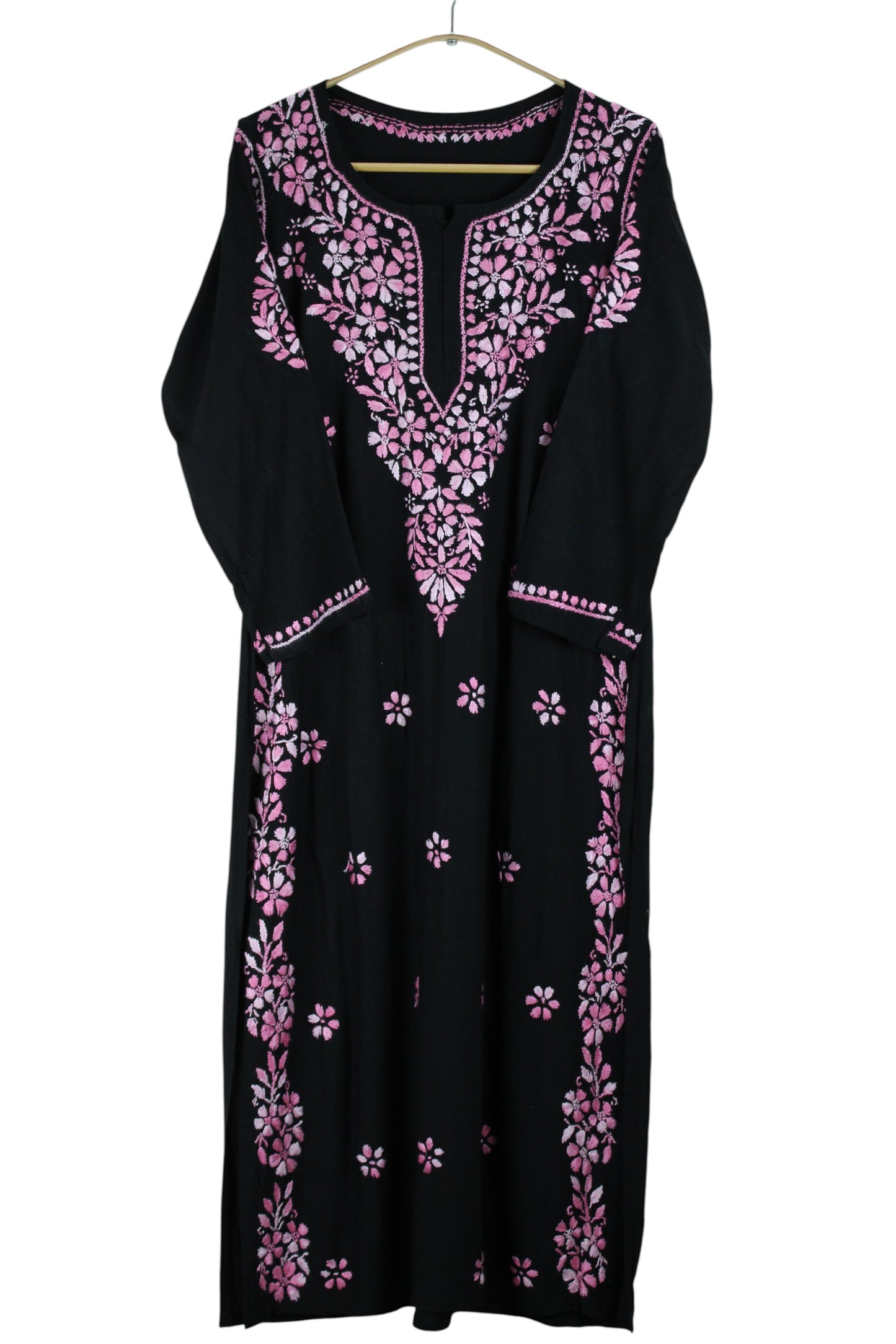 RIYA BLACK & PINK RAYON KURTA SET