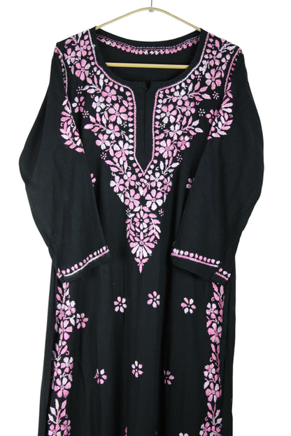 RIYA BLACK & PINK RAYON KURTA SET