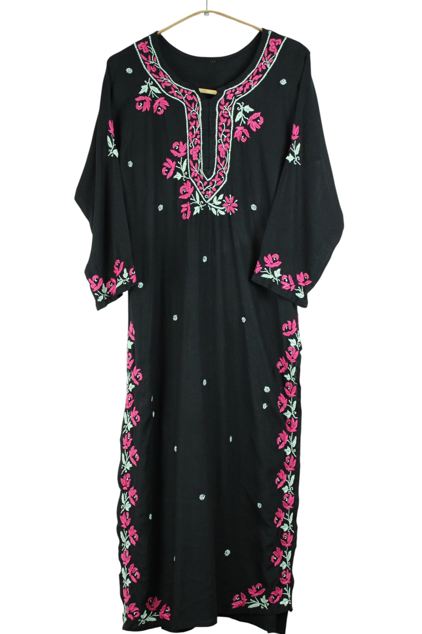 SELINA BLACK & RASPBERRY PINK PREMIUM KURTA SET