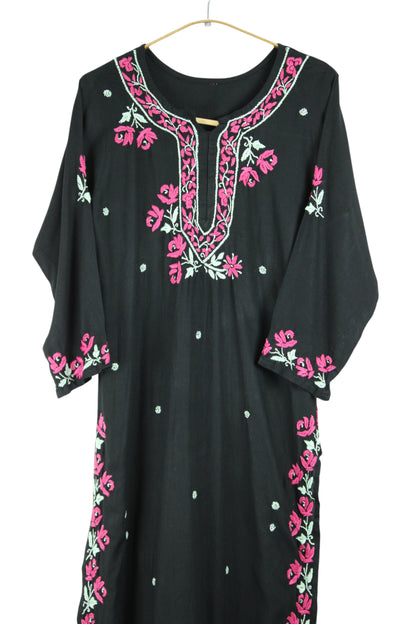 SELINA BLACK & RASPBERRY PINK PREMIUM KURTA SET