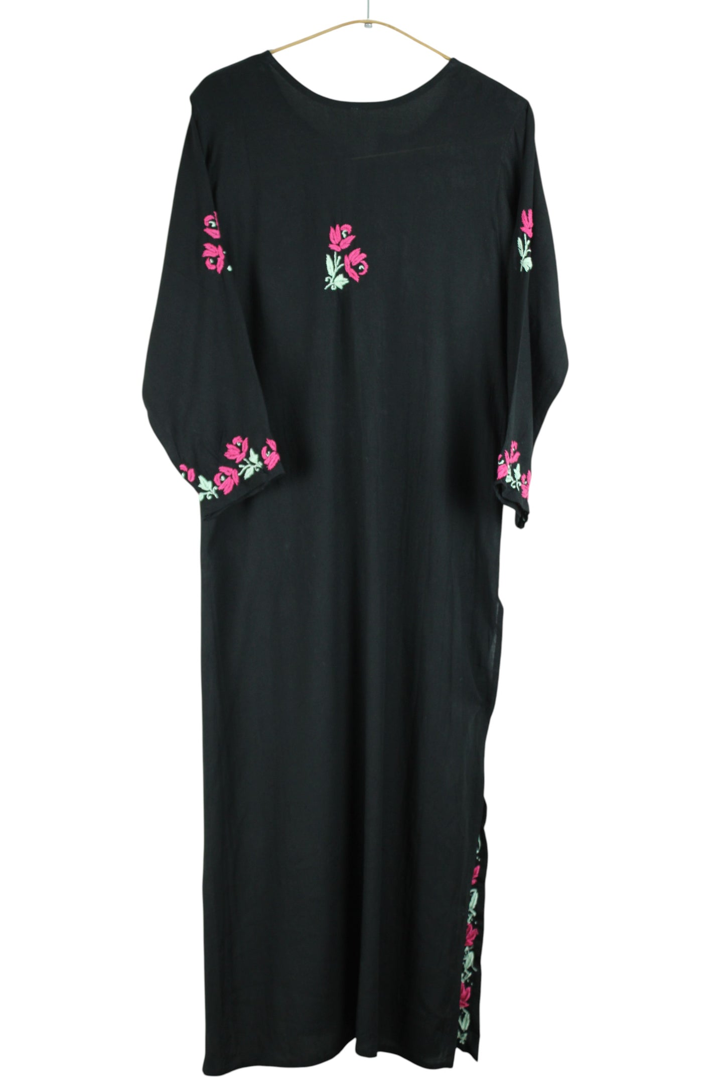 SELINA BLACK & RASPBERRY PINK PREMIUM KURTA SET