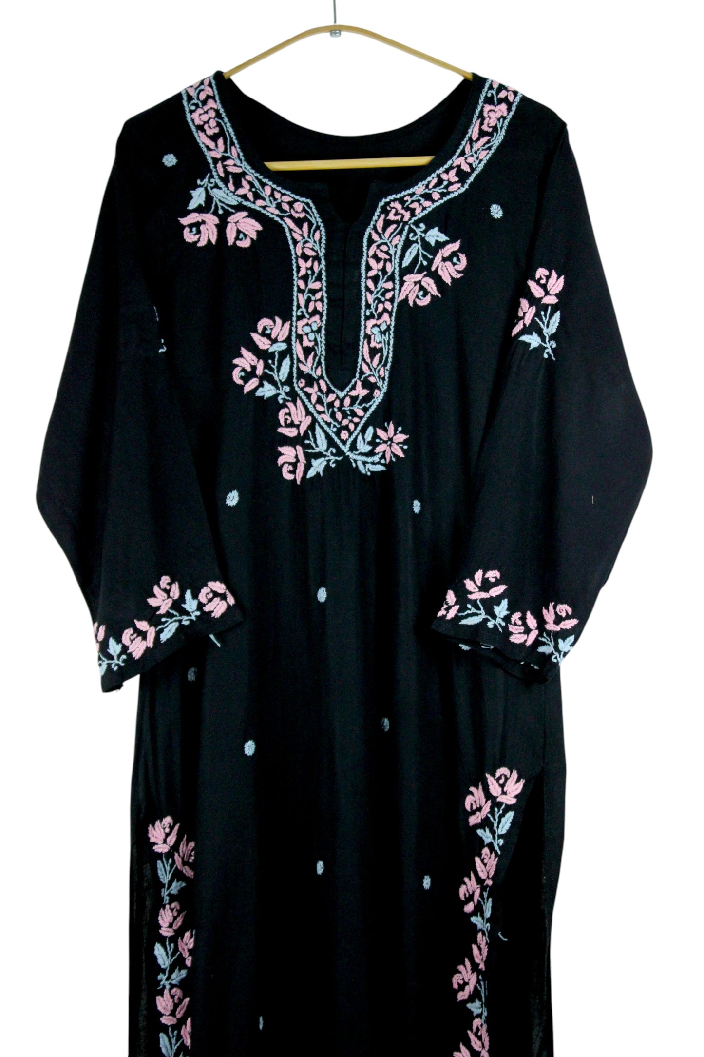 SELINA BLACK & BABY PINK PREMIUM KURTA SET