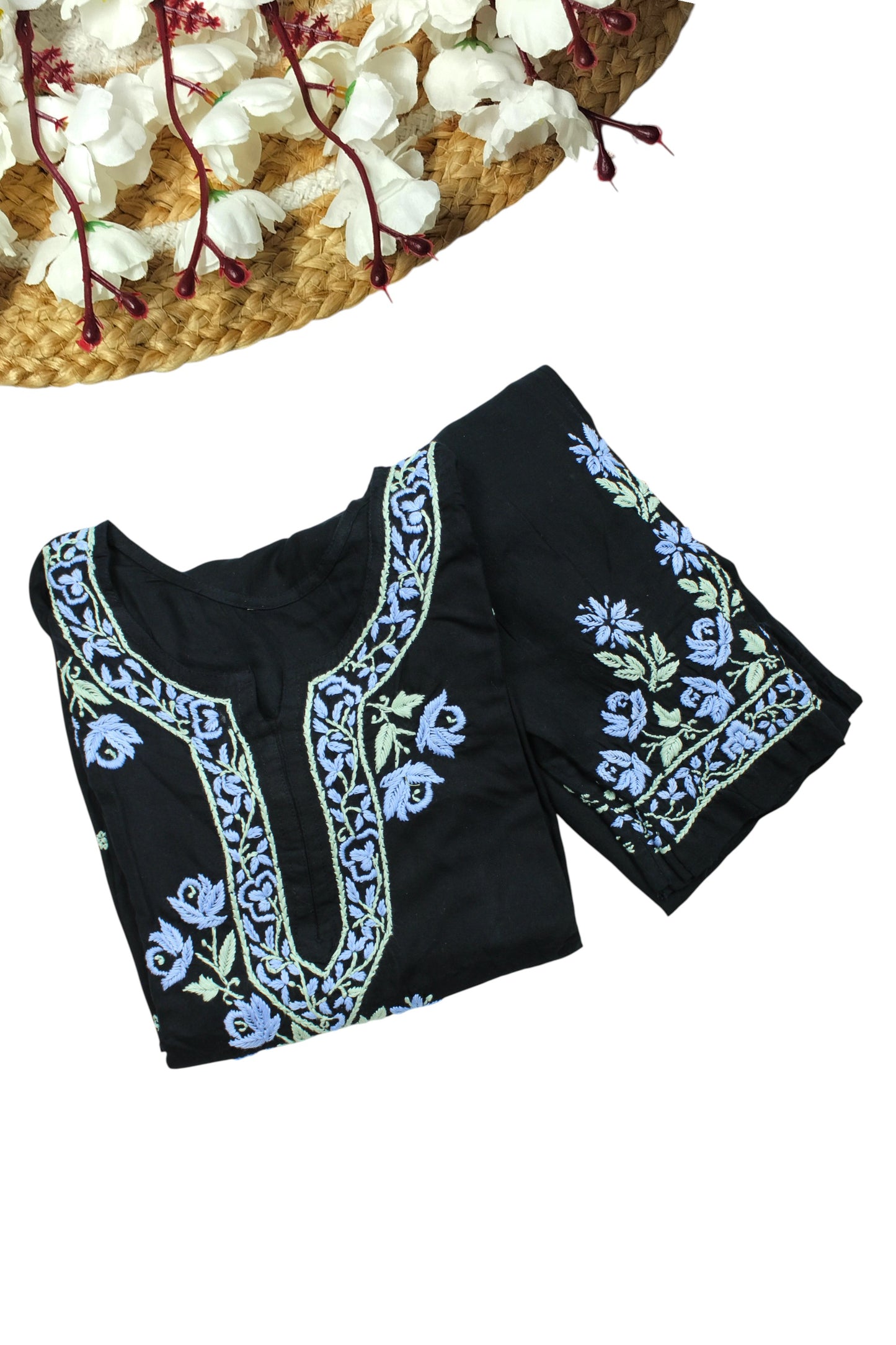 SELINA BLACK & BLUE PREMIUM KURTA SET