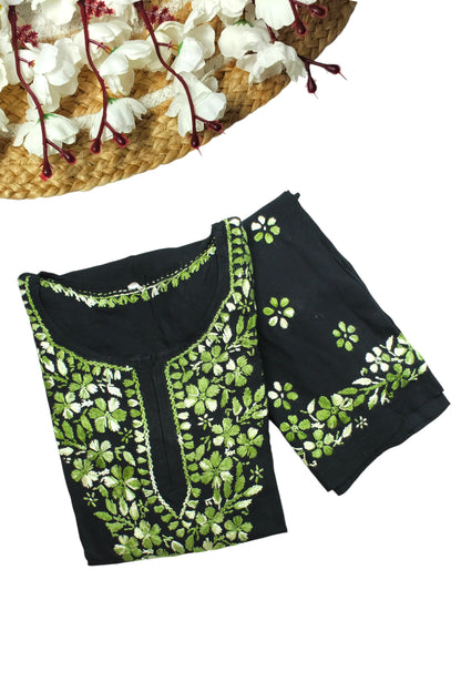 RIYA BLACK & GREEN RAYON KURTA SET