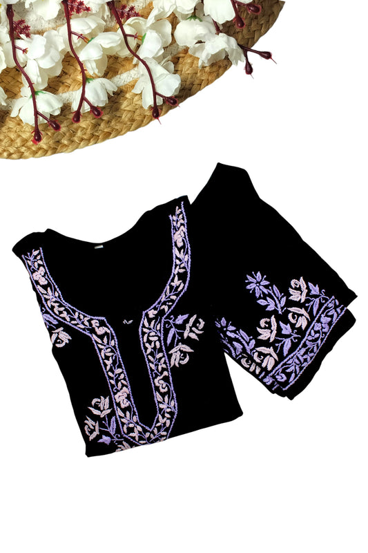 SELINA BLACK & LAVENDER PREMIUM KURTA SET