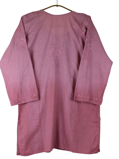 RUBINA MAUVE DOBBY COTTON OMBRE SHORT KURTA
