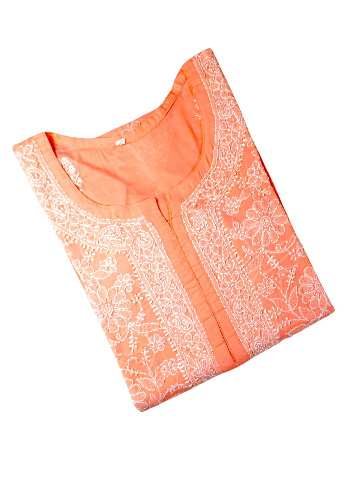 IRA PEACH VOILE COTTON LONG KURTA