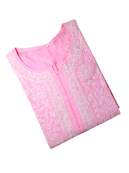 IRA PINK VOILE COTTON LONG KURTA