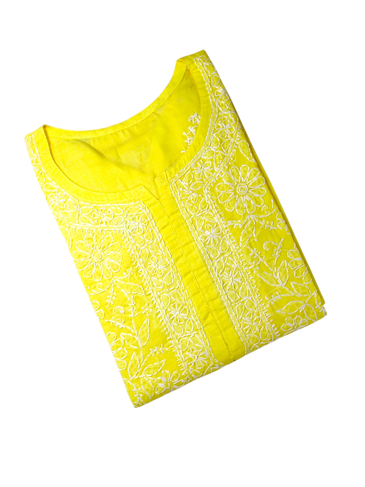 IRA YELLOW VOILE COTTON LONG KURTA