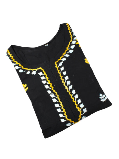 SAFIYA BLACK & YELLOW MODAL LONG KURTA