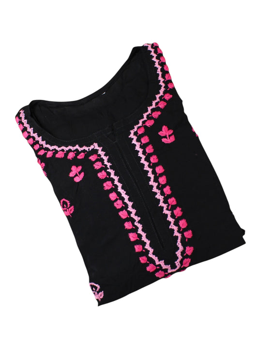 SAFIYA BLACK & PINK MODAL LONG KURTA