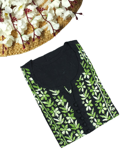MIRA COTTON LONG KURTA - BLACK & GREEN