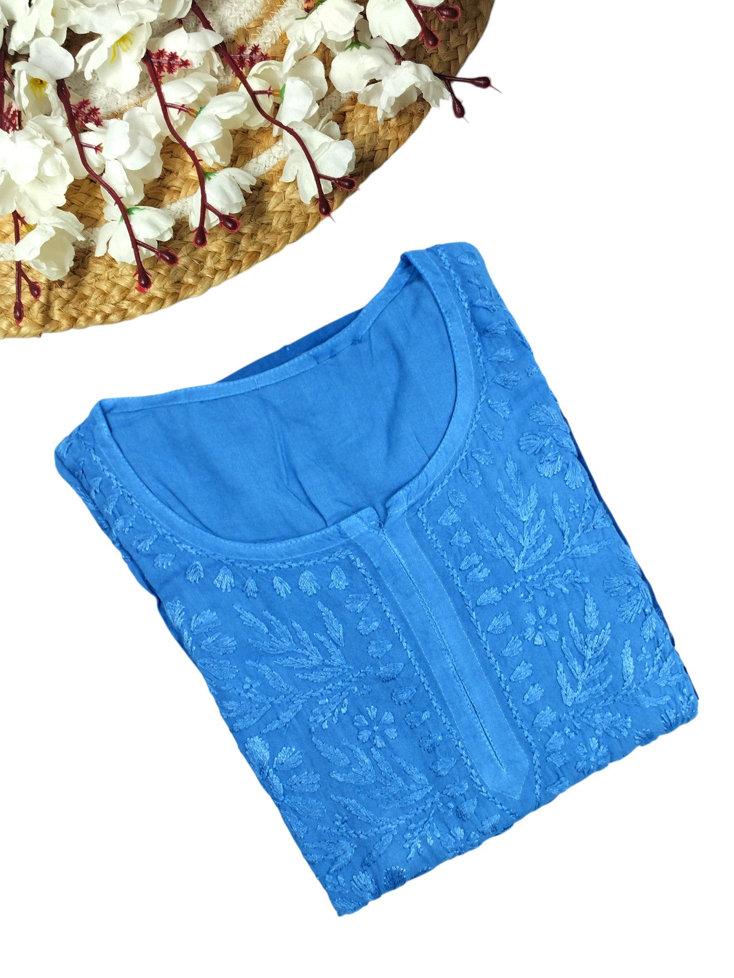 MEHEK BLUE OMBRE RAYON LONG KURTA