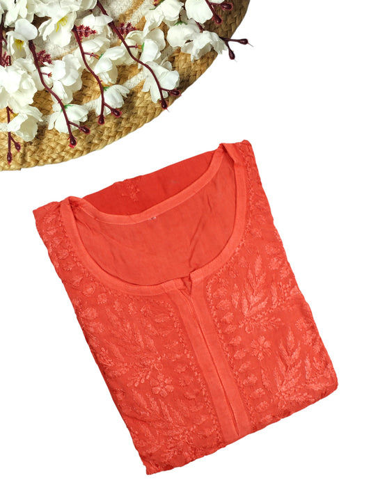 MEHEK RUST OMBRE RAYON LONG KURTA