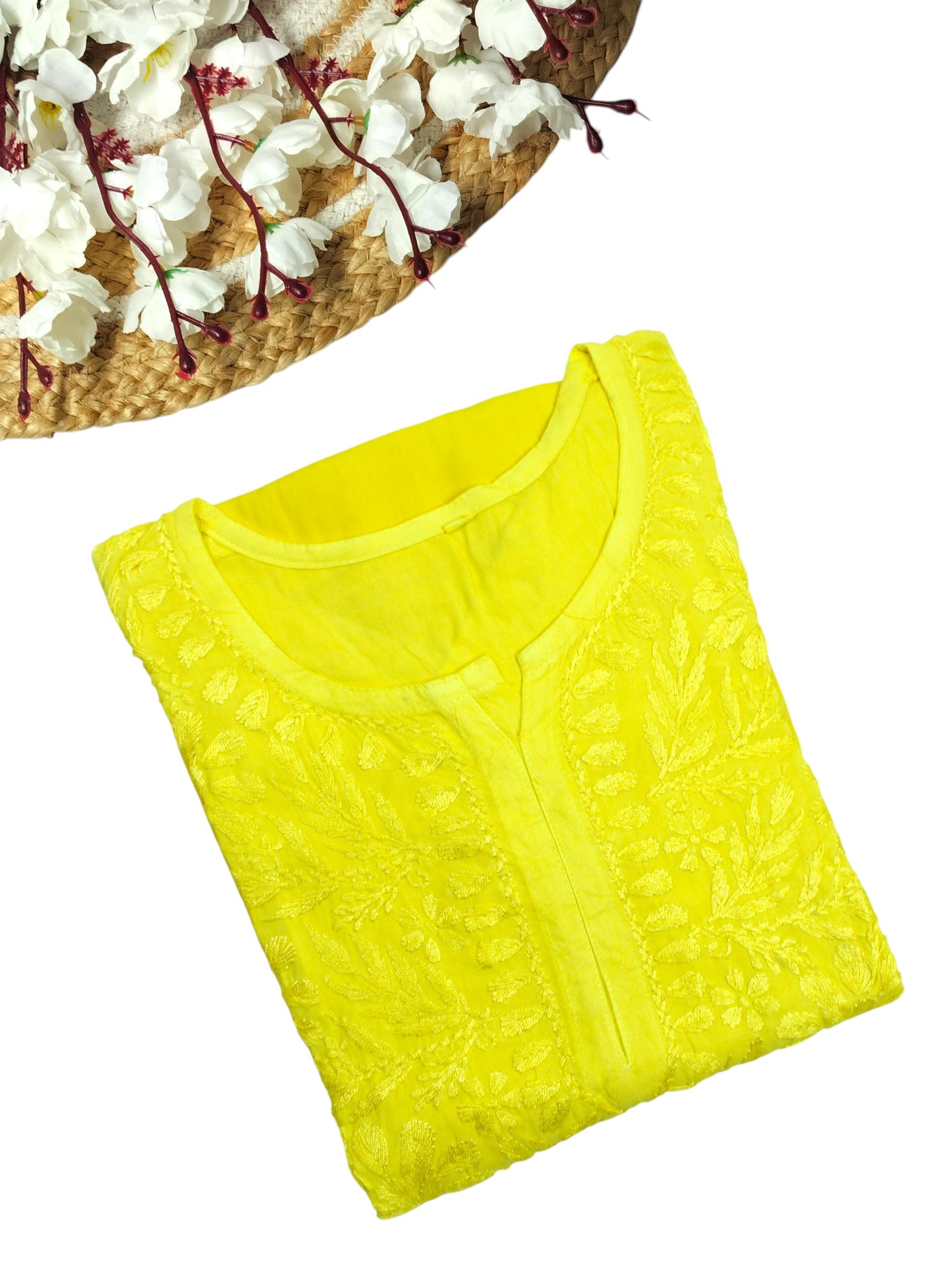 MEHEK YELLOW RAYON LONG KURTA